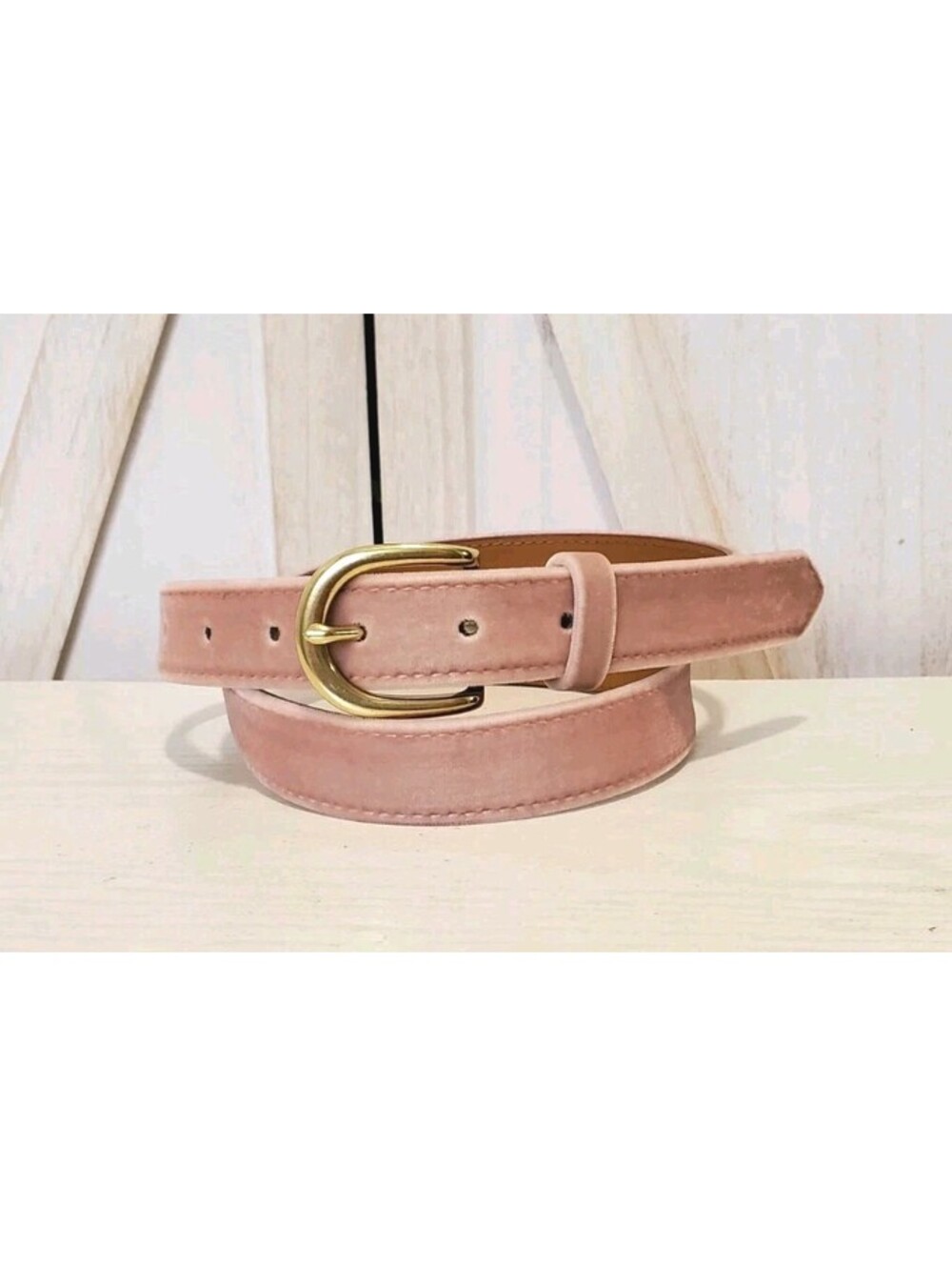 J. Crew Skinny Oval Buckle Suede Belt, Rusty Pink Color, Size Medium 41"